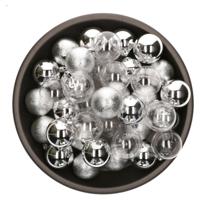 Kerstballen - 25x stuks - zilver - 6 cm - kunststof - onbreekbaar