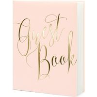 Gastenboek roze/goud 20 x 25 cm - thumbnail