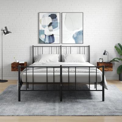 Nachtkastjes 2 st wandgemonteerd 35x35x20 cm gerookt eikenkleur