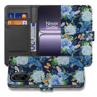 Ijsvogel en Bloemen Design Bookcase Hoesje voor OnePlus Nord CE 5 Met Pasjeshouder en PU Leer Protection