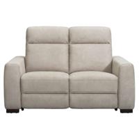 Leen Bakker - Bank James Verstelbaar 2-zits - Zilver - Lederlook/Polyester - Grijs - 160x100x95 Cm