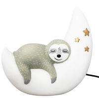 Baby en Kind Nachtlamp Luiaard op de Maan - Nachtlampje Kinderen / Kinderkamer - Grijs