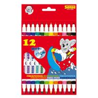 Hobby Stiften/vilstiften - 12x stuks - duo stift - met dikke en dunne punt - tekenen/kleuren