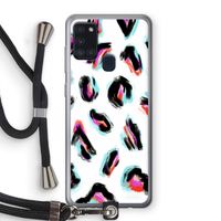Cheetah color: Samsung Galaxy A21s Transparant Hoesje met koord