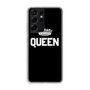 Queen zwart: Samsung Galaxy S21 Ultra Transparant Hoesje