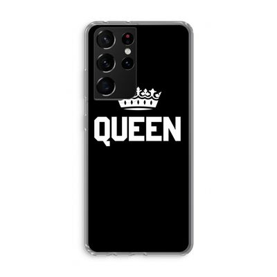 Queen zwart: Samsung Galaxy S21 Ultra Transparant Hoesje