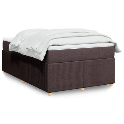 Boxspring met matras stof donkerbruin 120x190 cm