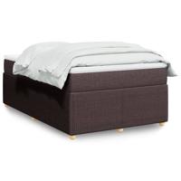 Boxspring met matras stof donkerbruin 120x190 cm