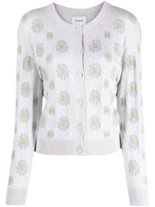 Barrie floral-embroidered cardigan - Gris