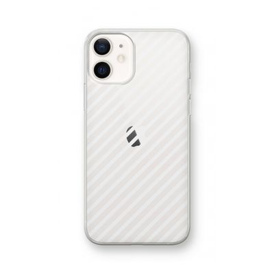 Strepen zwart-wit: iPhone 12 Transparant Hoesje