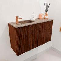Toiletmeubel Mondiaz Joya Dlux | 70 cm | Meubelkleur Ruby | Faye wastafel Arena Wasbak Links | 1 kraangat