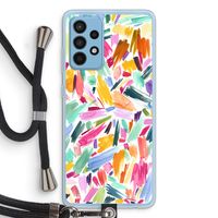 Watercolor Brushstrokes: Samsung Galaxy A52 Transparant Hoesje met koord