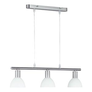 Trio Landelijke Hanglamp Dallas 3-lichts wit met nikkel R335110307