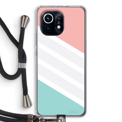 Strepen pastel: Xiaomi Mi 11 Transparant Hoesje met koord
