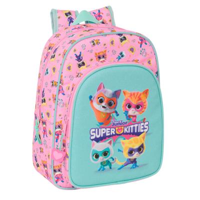 Schoolrugzak SuperKitties Roze Turkoois 26 x 34 x 11 cm