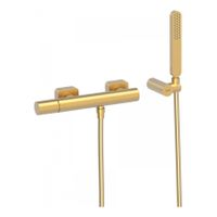 Douchekraan Tres Loft | Opbouw | Mengkraan | 1-weg | hoh 15 cm | 1-knop | Rond | 24k Goud mat