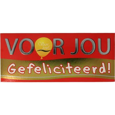 Voor Jou! Wensreep melkchocolade gefeliciteerd