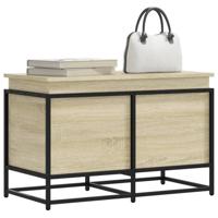 Opbergbox met deksel 80x40x51,5 cm bewerkt hout sonoma eiken