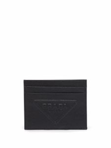 Prada porte-cartes en cuir Saffiano - Noir