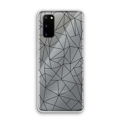 Geometrische lijnen zwart: Samsung Galaxy S20 Transparant Hoesje
