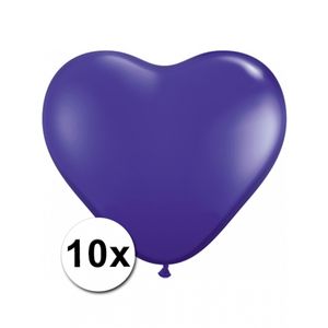 Huwelijk 10 hartjes ballonnen paars