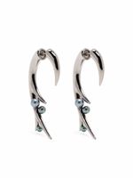 Shaun Leane grandes boucles d'oreilles Hook ornées de perles - Noir