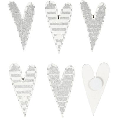 Creativ Company Houten figuren, lange harten, afm 25x45 mm, 8 stuk/ 1 doos