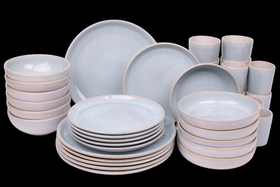 36 delige serviesset - 6 persoons - Sintra - lichtblauw - ocean blue - Portugees stoneware