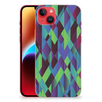 iPhone 14 Plus | TPU Hoesje | Abstract Green Blue