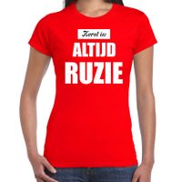 Rood fout kerstshirt / t-shirt Kerst is: altijd ruzie outfit dames - thumbnail