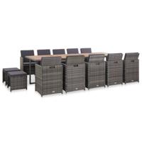 15-delige Tuinset met kussens poly rattan antraciet