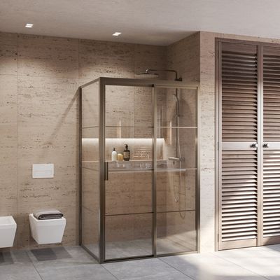 Douchecabine BWS Frame Wand + Deur Gunmetal (alle maten)