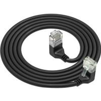 ACT Zwarte 1 meter U/UTP CAT6A LSZH Slimline patchkabel met RJ45 connectoren 90° haaks beneden naar ACT Zwarte 1 meter U/UTP CAT6A LSZH Slimline patchkabel met RJ45 connectoren 90° haaks beneden naar