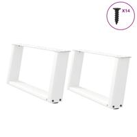 Salontafelpoten 2 st U-vormig 60x(30-31) cm staal wit Salontafelpoten 2 st U-vormig 60x(30-31) cm staal wit