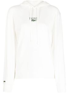 Lacoste hoodie en coton mélangé à logo imprimé - Blanc