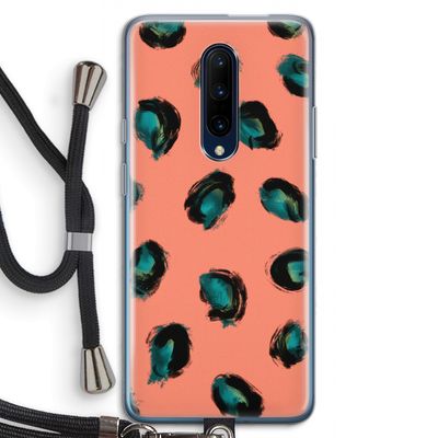 Pink Cheetah: OnePlus 7 Pro Transparant Hoesje met koord