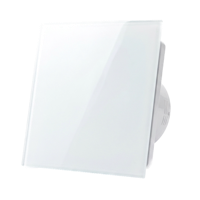 Badkamer/toilet ventilator - standaard - Ø100mm - vlak glas - mat wit