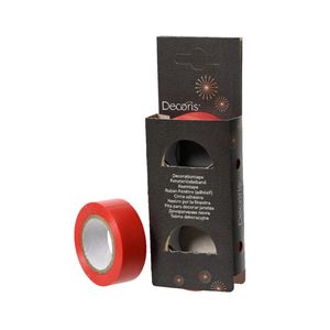 Decoris raamtape - 2x rollen - rood - 10 meter - raamdecoratie/raamversiering