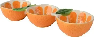 Decoris schaal keramiek sinaasappel 8x28x4cm oranje