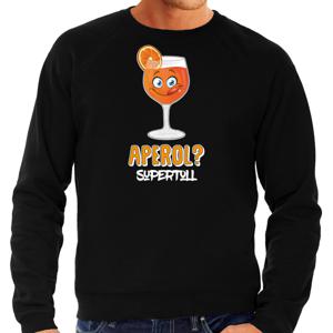 Apres ski sweater voor heren - aperol supertoll - zwart - apres ski/wintersport - aperol spritz