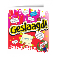 Geslaagd wenskaart cartoon