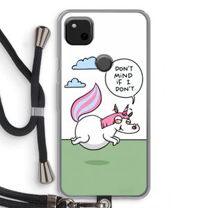 Unicorn: Pixel 4a Transparant Hoesje met koord
