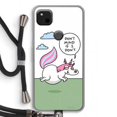 Unicorn: Pixel 4a Transparant Hoesje met koord