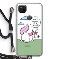 Unicorn: Pixel 4a Transparant Hoesje met koord
