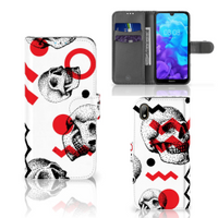 Telefoonhoesje met Naam Huawei Y5 (2019) Skull Red