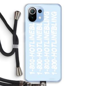 Hotline bling blue: Xiaomi Mi 11 Lite Transparant Hoesje met koord