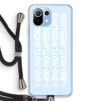 Hotline bling blue: Xiaomi Mi 11 Lite Transparant Hoesje met koord