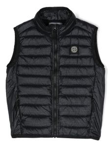 Stone Island Junior gilet à patch logo - Bleu