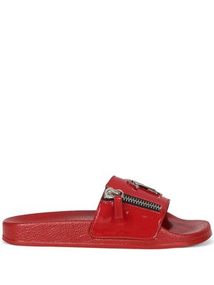 Giuseppe Zanotti claquettes Brett Zip - Rouge