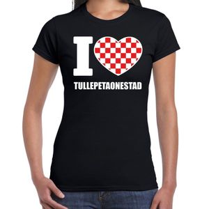 Carnaval I love Tullepetaonestad t-shirt zwart voor dames